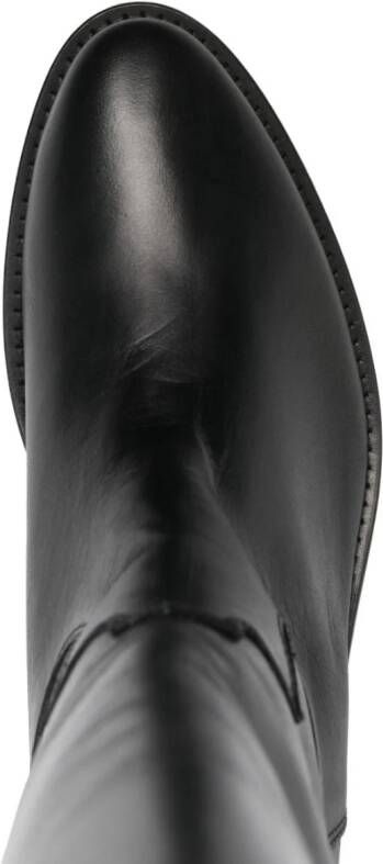Via Roma 15 logo-hardware leather boots Black