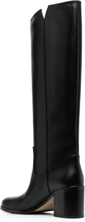 Via Roma 15 logo-plaque 65mm leather knee-length boots Black