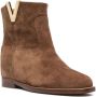 Via Roma 15 logo-plaque leather ankle boots Brown - Thumbnail 2