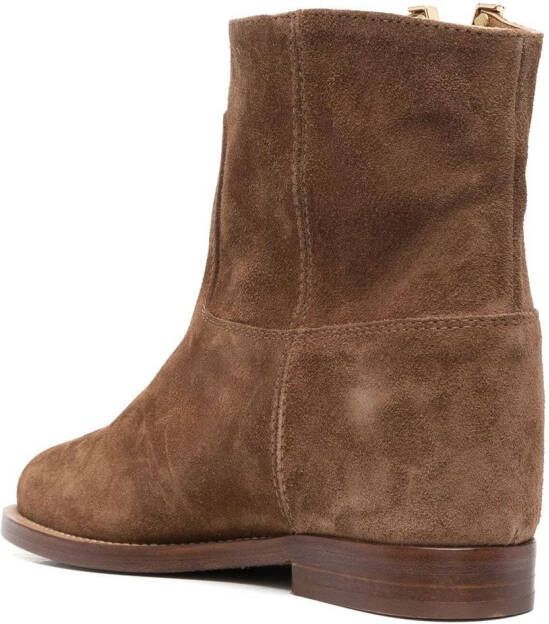 Via Roma 15 logo-plaque leather ankle boots Brown