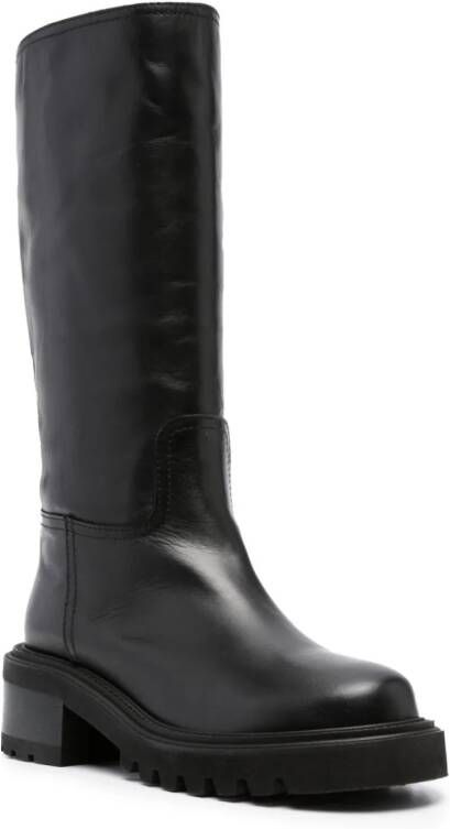 Via Roma 15 Malibu 50mm leather boots Black
