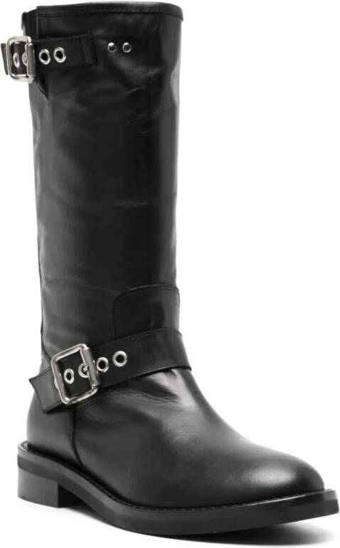 Via Roma 15 Malibu mid-calf leather boots Black