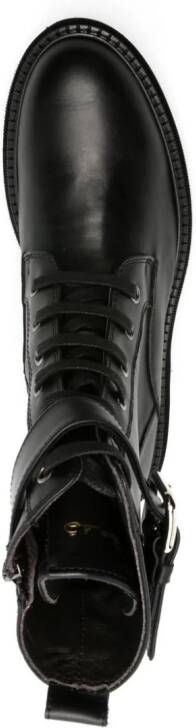 Via Roma 15 padlock-detail military boots Black