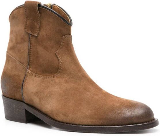 Via Roma 15 panelled suede ankle boots Brown