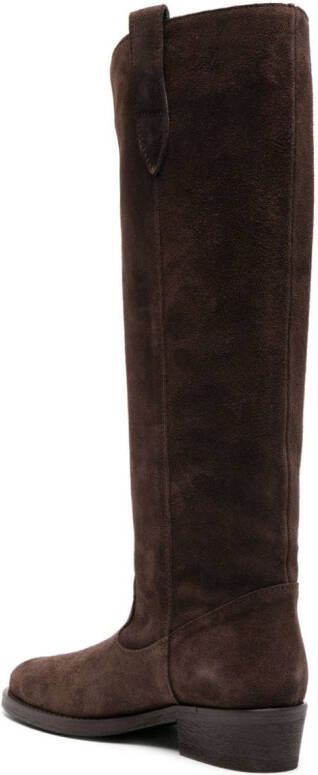 Via Roma 15 panelled suede knee-high boots Brown