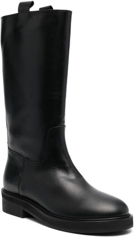 Via Roma 15 polished-leather boots Black