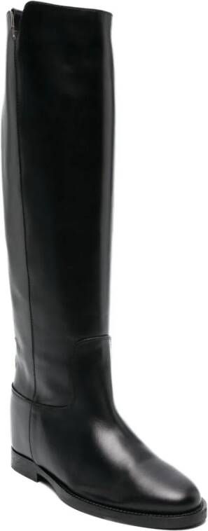 Via Roma 15 Rockstud-detailing leather boots Black