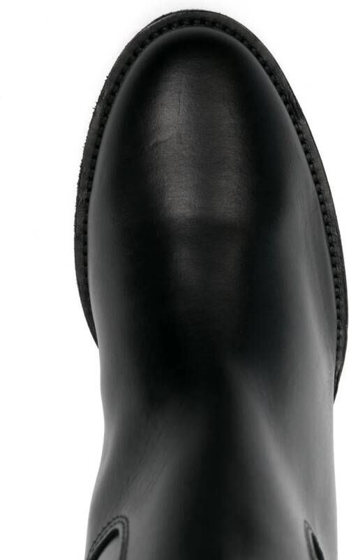 Via Roma 15 Rockstud-detailing leather boots Black