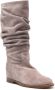 Via Roma 15 ruched suede flat boots Grey - Thumbnail 2