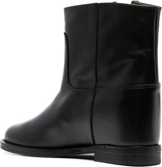 Via Roma 15 Santa Monica leather ankle boots Black