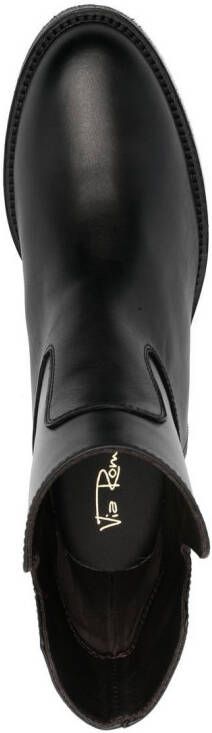 Via Roma 15 side slit-detail ankle boots Black