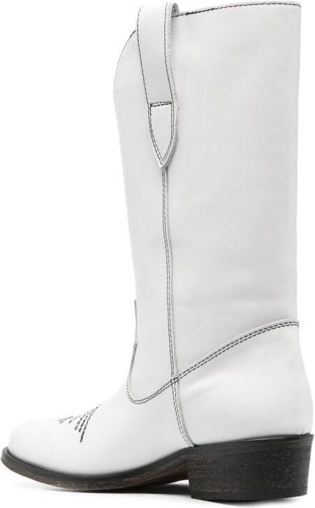 Via Roma 15 stitch-embellished western boots White