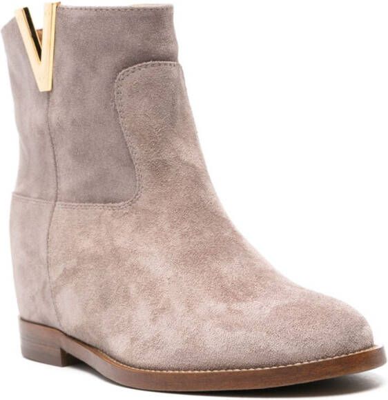 Via Roma 15 Stivale suede ankle boots Neutrals