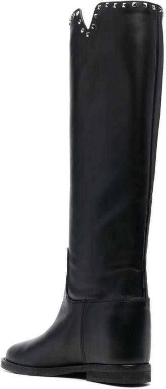 Via Roma 15 studded 25mm leather boots Black