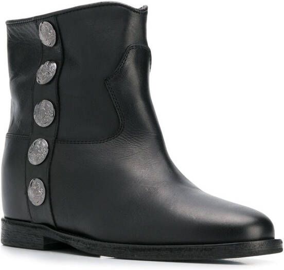 Via Roma 15 studded ankle boots Black