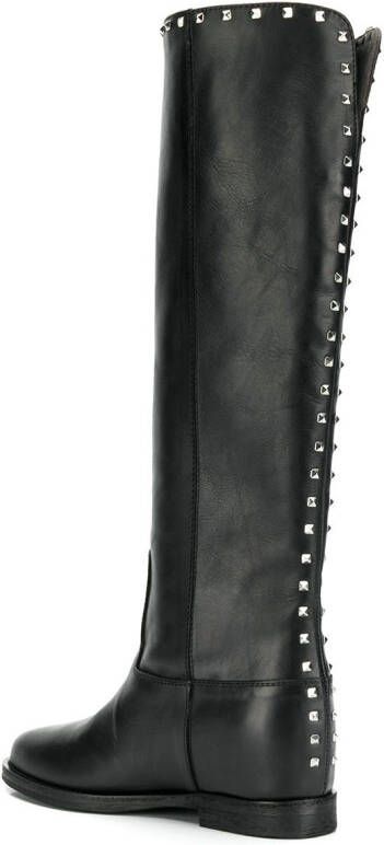 Via Roma 15 studded knee-high boots Black