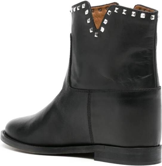 Via Roma 15 studded suede boots Black