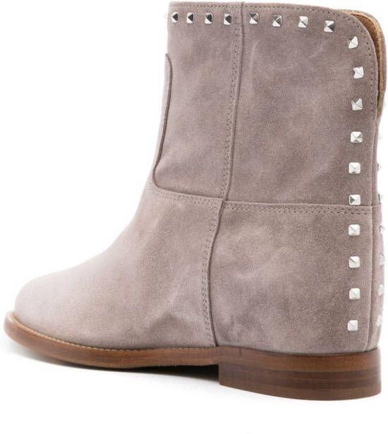 Via Roma 15 studded suede boots Neutrals