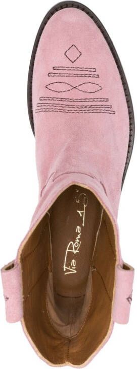 Via Roma 15 suede ankle boots Pink