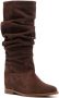 Via Roma 15 suede ruched boots Brown - Thumbnail 2