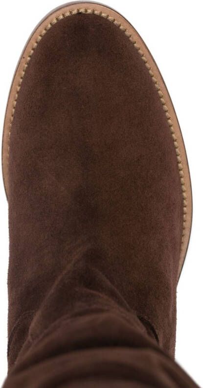 Via Roma 15 suede ruched boots Brown