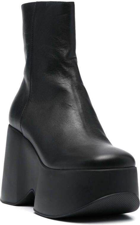 Vic Matie 110mm leather platform boots Black
