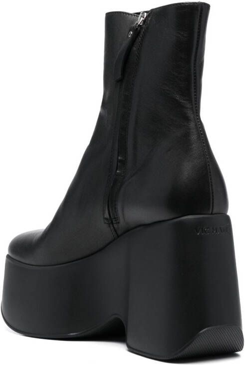 Vic Matie 110mm leather platform boots Black