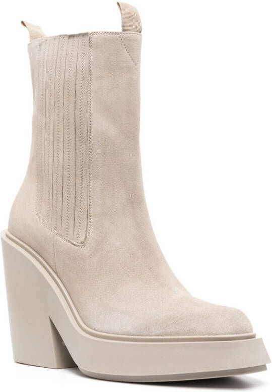 Vic Matie 120mm pointed-toe suede boots Neutrals