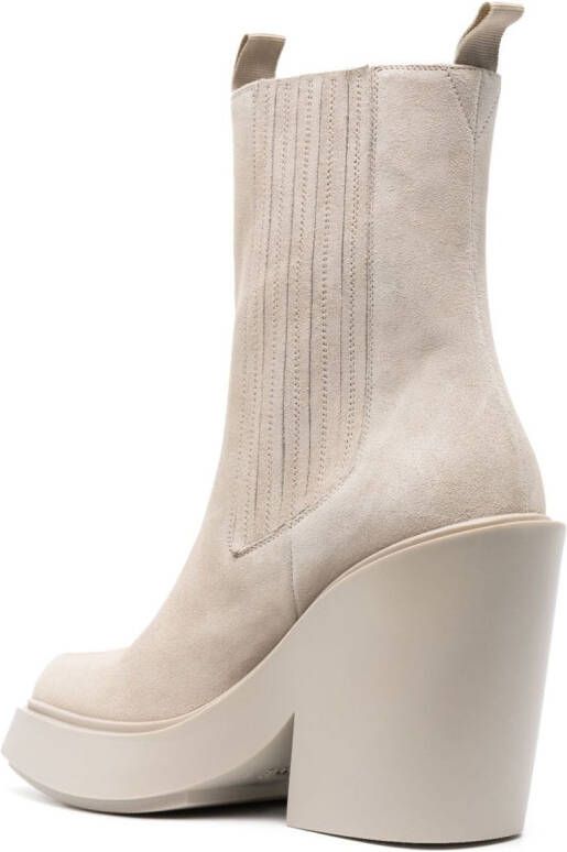 Vic Matie 120mm pointed-toe suede boots Neutrals