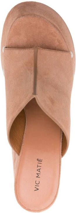 Vic Matie 140mm studded suede mules Neutrals