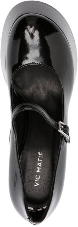 Vic Matie 145mm patent leather sandals Black
