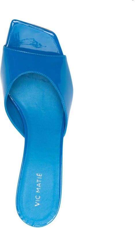 Vic Matie 80mm patent leather mules Blue
