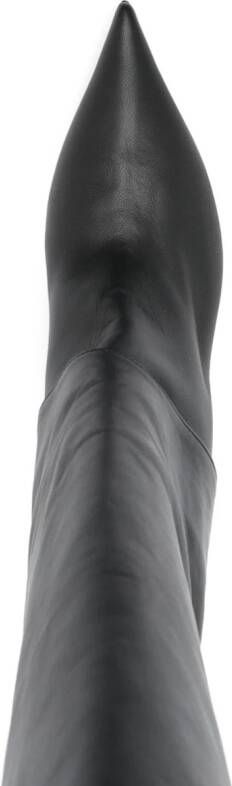 Vic Matie 80mm pointed-toe leather knee boots Black