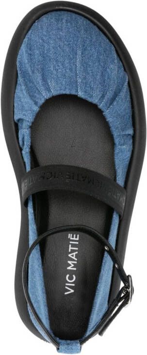 Vic Matie ankle-strap denim ballerina shoes Blue