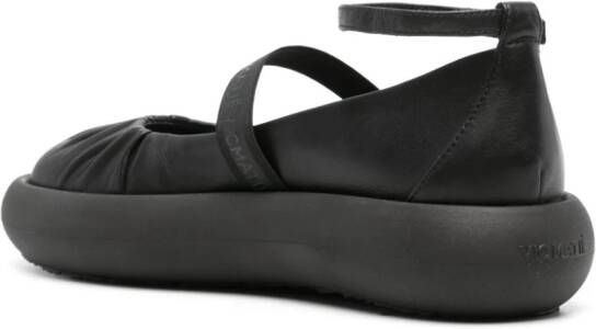 Vic Matie ankle-strap leather ballerina shoes Black