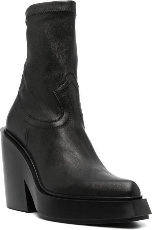 Vic Matie block-heel 115mm pointed-toe boots Black