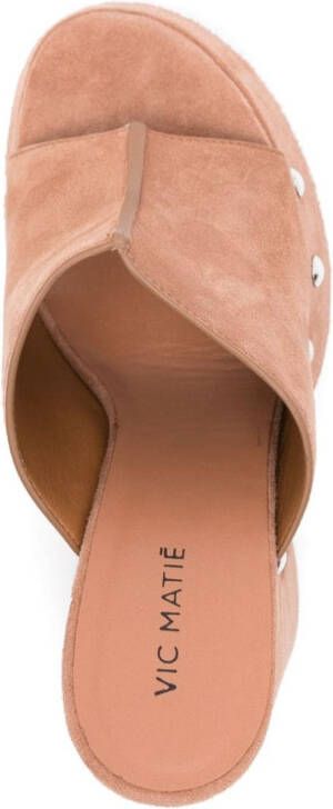 Vic Matie Chamois 140mm suede sandals Brown