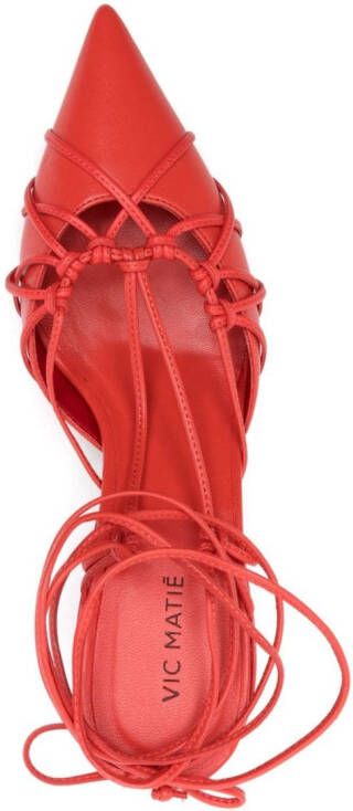 Vic Matie Chanel 60mm leather sandals Red