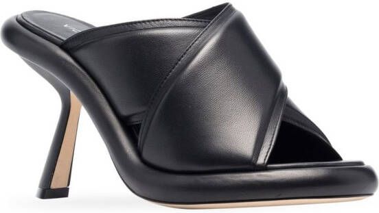 Vic Matie crossover-strap leather mules Black