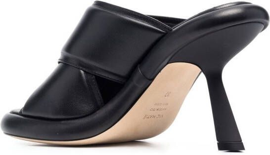 Vic Matie crossover-strap leather mules Black