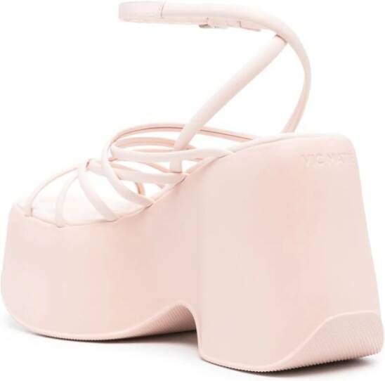Vic Matie crossover-strap leather sandals Pink