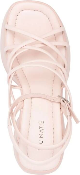Vic Matie crossover-strap leather sandals Pink