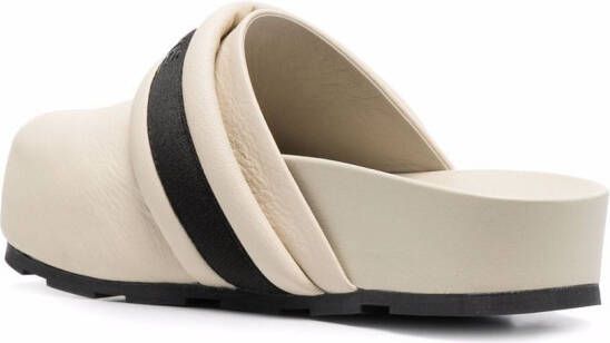 Vic Matie embossed-logo leather mules Neutrals