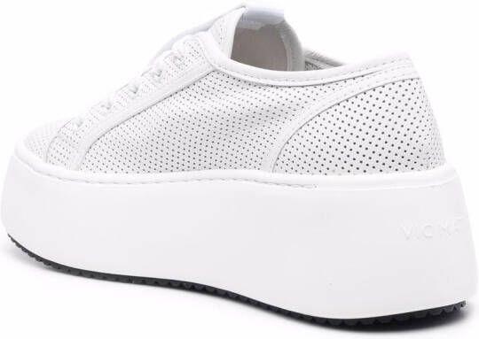 Vic Matie embossed-logo leather sneakers White
