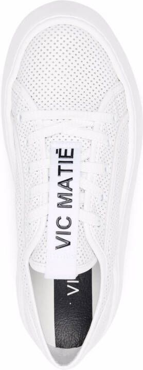 Vic Matie embossed-logo leather sneakers White