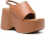 Vic Matie flatform leather sandals Brown - Thumbnail 2