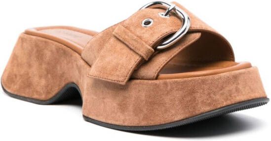 Vic Matie flatform suede sandals Brown