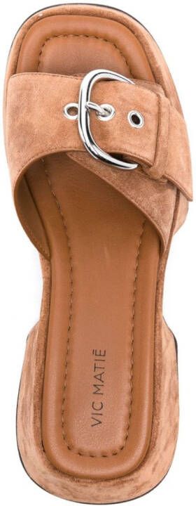 Vic Matie flatform suede sandals Brown