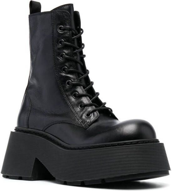Vic Matie lace-up leather platform boots Black