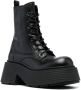 Vic Matie lace-up leather platform boots Black - Thumbnail 2